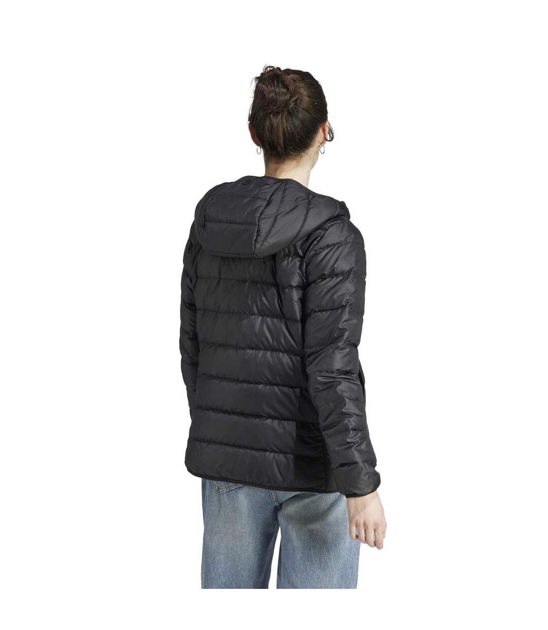 Womens/ladies Essentials Down Jacket Black Adidas-3