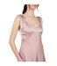 Womens/ladies Satin Tie Shoulder Bridesmaid Maxi Dress Soft Pink Deluxe-3