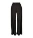 Womens/ladies Jersey Ribbed Wide Leg Trousers Black Urban Classics-1