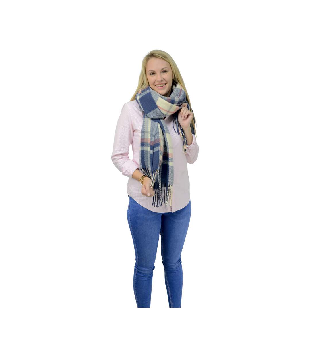 HyFASHION - Écharpe d'hiver - Femme (Bleu marine / Figue / Blanc) (Taille unique) - UTBZ4466-1