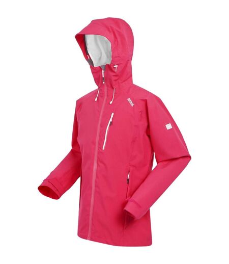 Womens/ladies Birchdale Shell Waterproof Jacket Pink Potion White Regatta