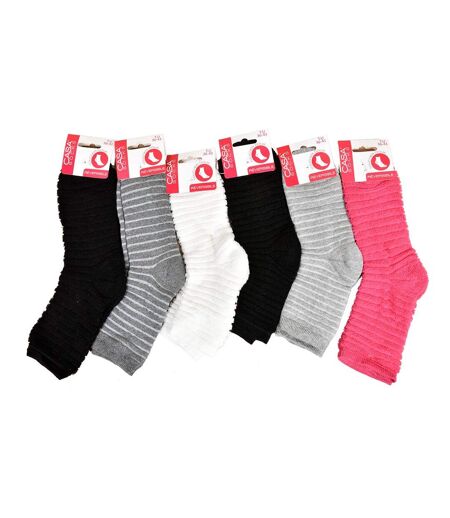 Chaussettes pour Femme Casa Socks Toucher Doux Pack de 6 Paires Réversibles