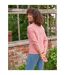 Womens/ladies Cable Knit Crew Neck Jumper Blush Pink WoolOvers-2