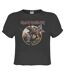 Womens/ladies Trooper Iron Maiden Crop Top Charcoal Amplified-1