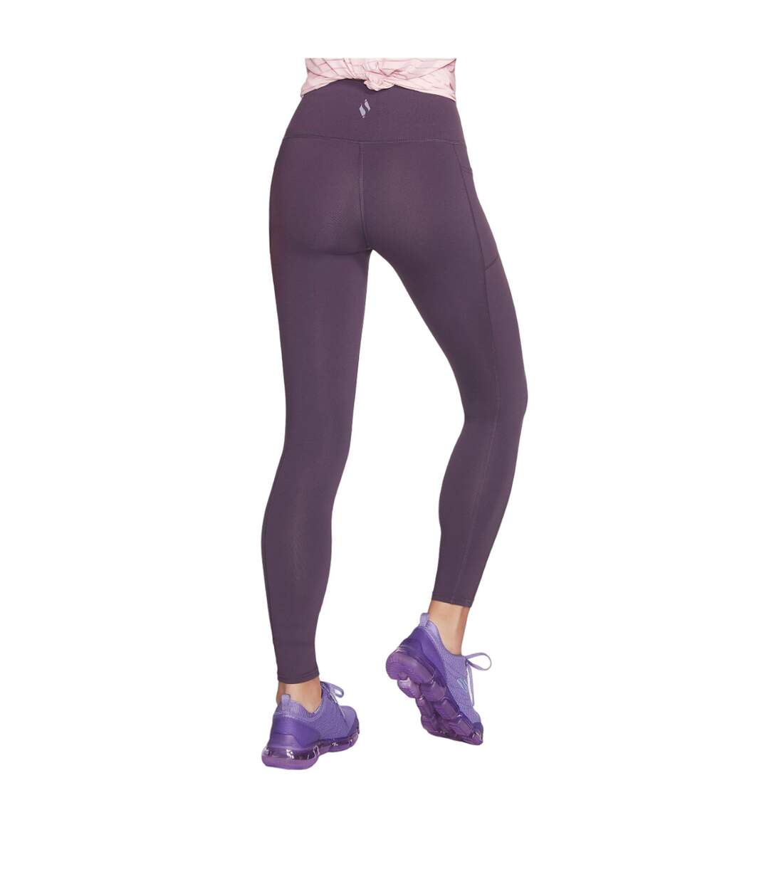 Womens/ladies gowalk wear high waist leggings dark purple Skechers-2