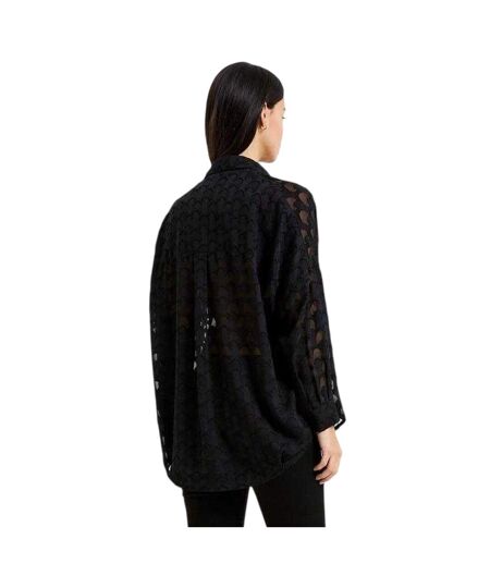 Chemise Manches Longues Motif/style En Relief Femme Noir French Connection