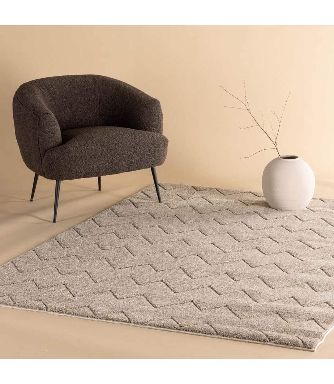 Tapis Déco Fia 160x230cm Marron-3