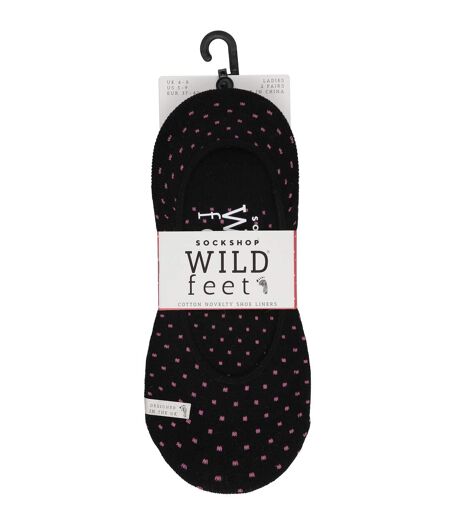 Wild Feet - 2 Pk Ladies Novelty Invisible Socks