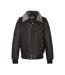 Blouson Noir Homme Schott Blouson Cuir Col Fausse Fourrure LCCRUSE2-BLK - L