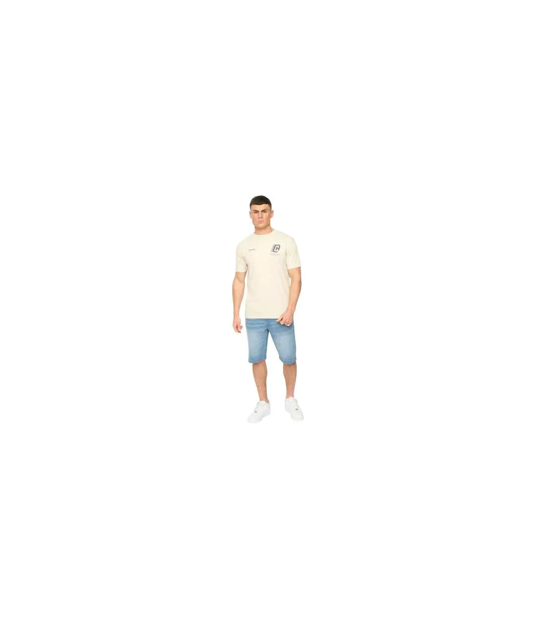 Mens Morville Cotton T-shirt Neutral Crosshatch-1