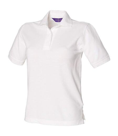 Polo à rétention de forme femme blanc Henbury