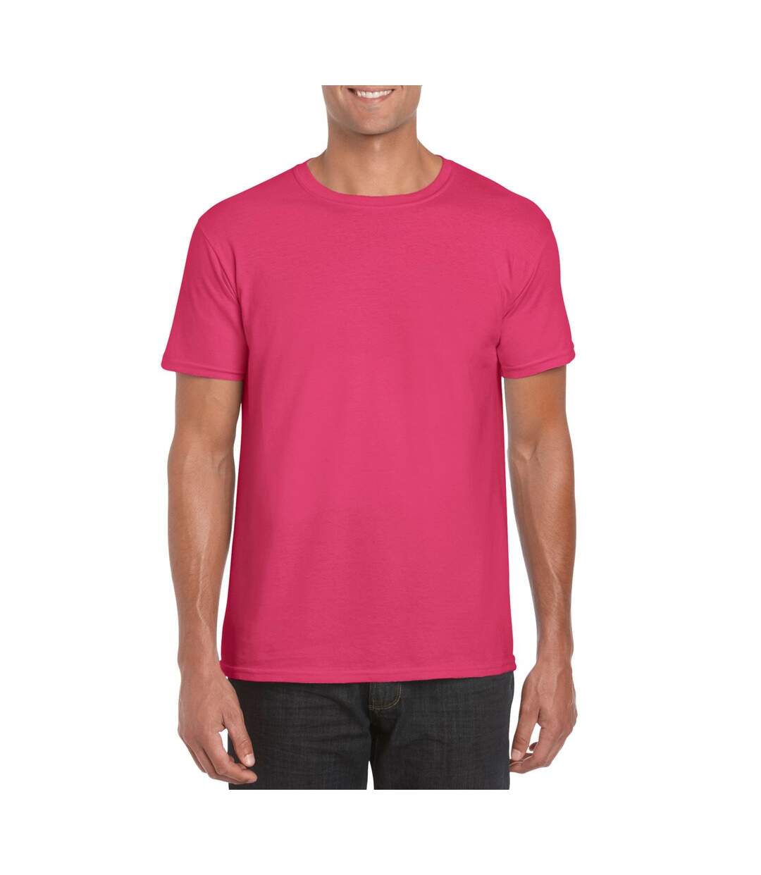 T-shirt manches courtes softstyle homme rose Gildan-1