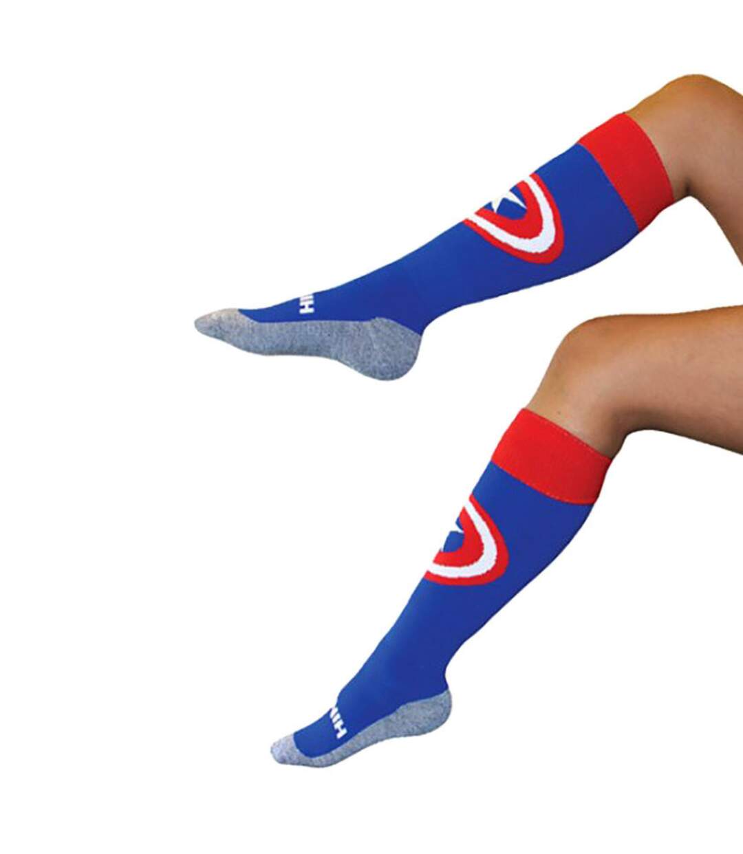 1 Pack Adults Knee High Fun Patterned Hockey Socks - Captain America-4