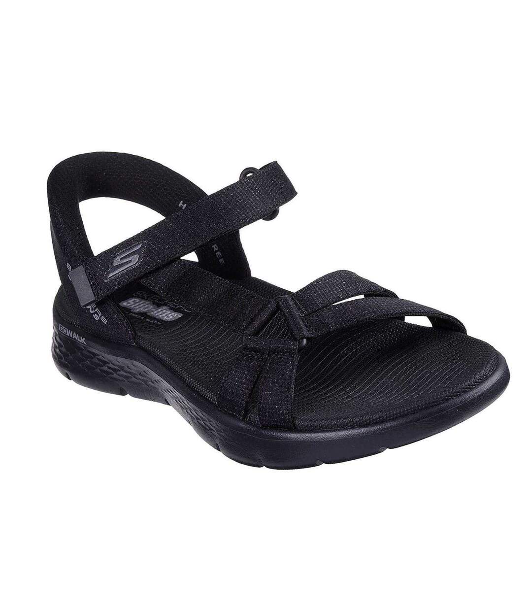 Sandales Motif/style Chiné Go Walk Femme Noir Chiné Skechers-1
