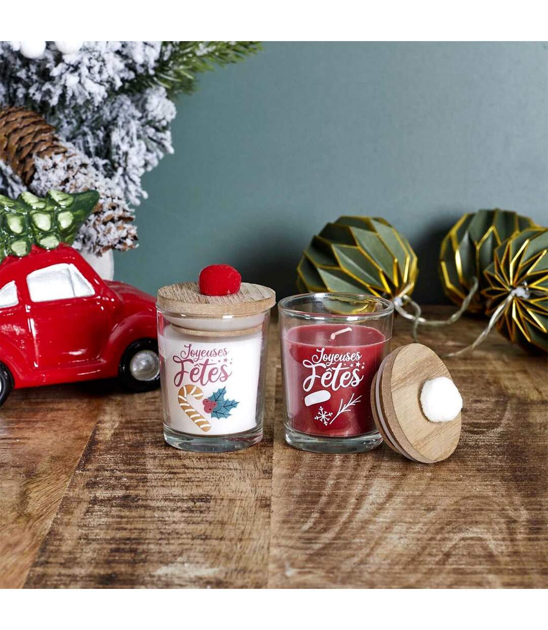 Lot de 2 Bougies Parfumées Joyeuses Fêtes 45g Sapin-4