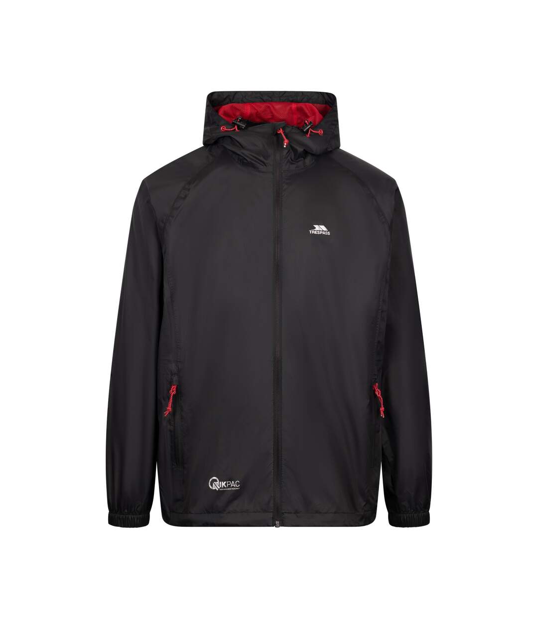 Unisex adult qikpac waterproof jacket black/red Trespass-1