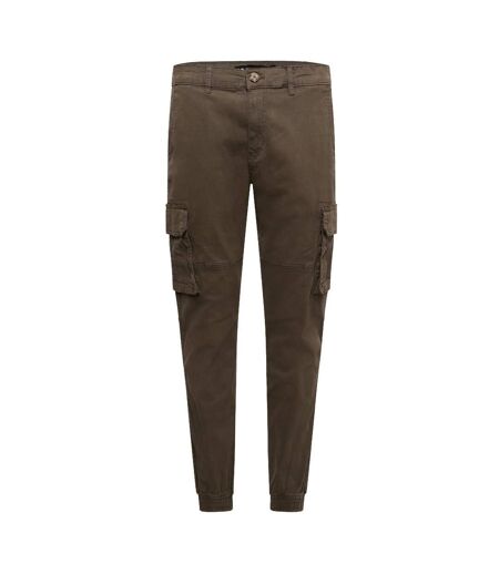 Mens Frentons Cargo Trousers Khaki Crosshatch