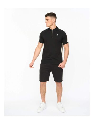 Polo Manches Raglan Cresswell Homme Noir Crosshatch