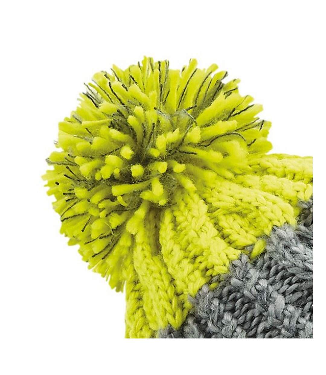 Beechfield Unisex Adults Apres Cuffed Beanie (Light Grey/Citron) - UTRW7276-3