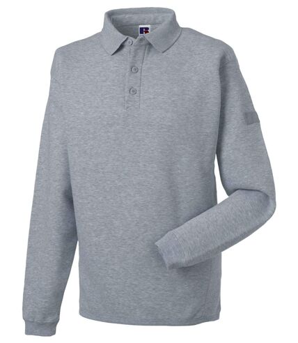 Sweat-shirt lourd col polo pour homme - R-012M-0 - gris