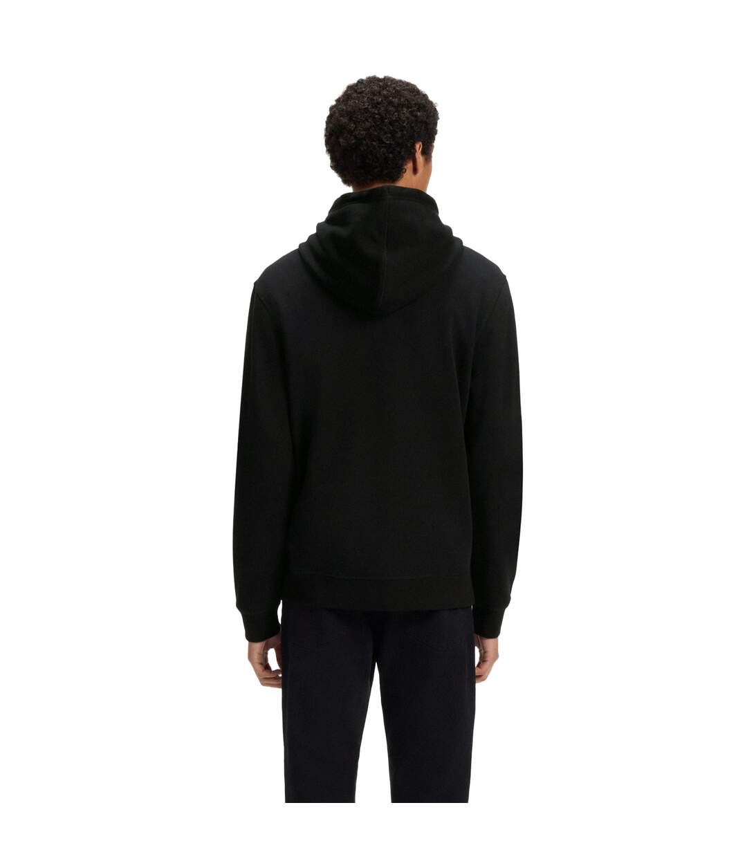 Mens Wetalk Patch Logo Hoodie Black Hugo Boss-3