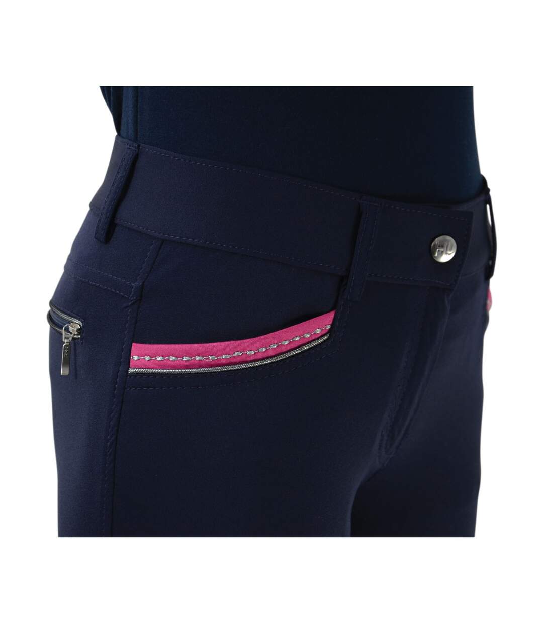 Pantalon d´équitation mizs eugenie femme bleu marine / rose HyFASHION-3