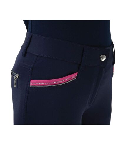 HyFASHION - Pantalon d'équitation MIZS EUGENIE - Femme (Bleu marine / rose) - UTBZ3760