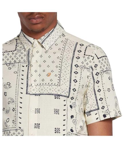 Chemise Manches Courtes Motif/style Imprimé Bandana Homme Écru Farah
