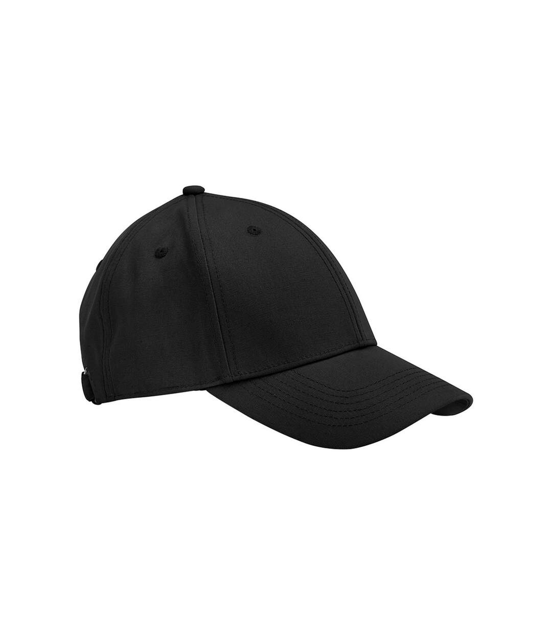 6 Panel Cotton Canvas Cap Black Beechfield-1