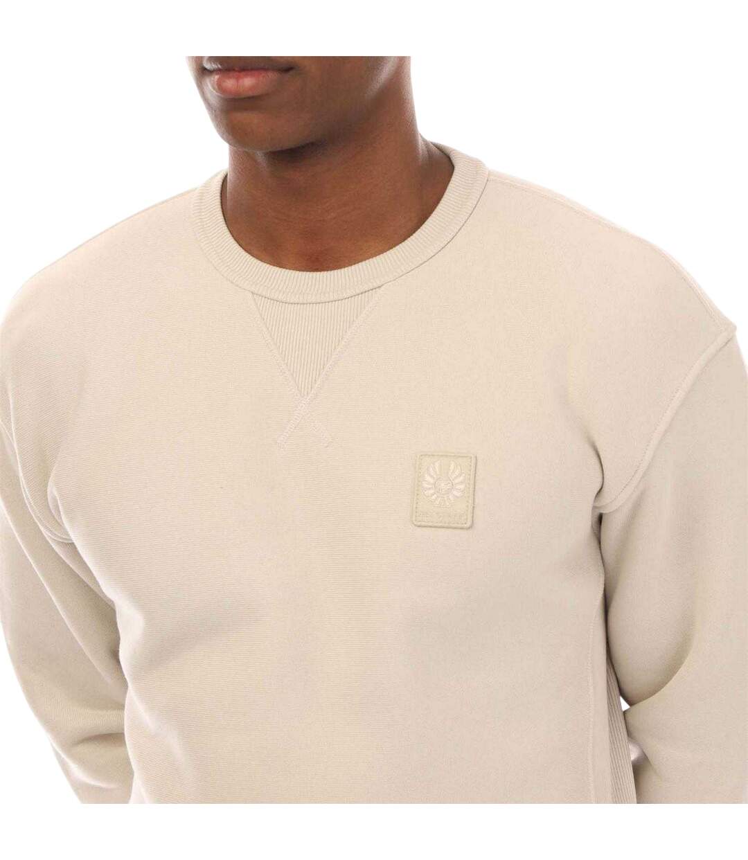 Mens Hockley Fleece Heavyweight Regular Sweatshirt Cream Belstaff-4