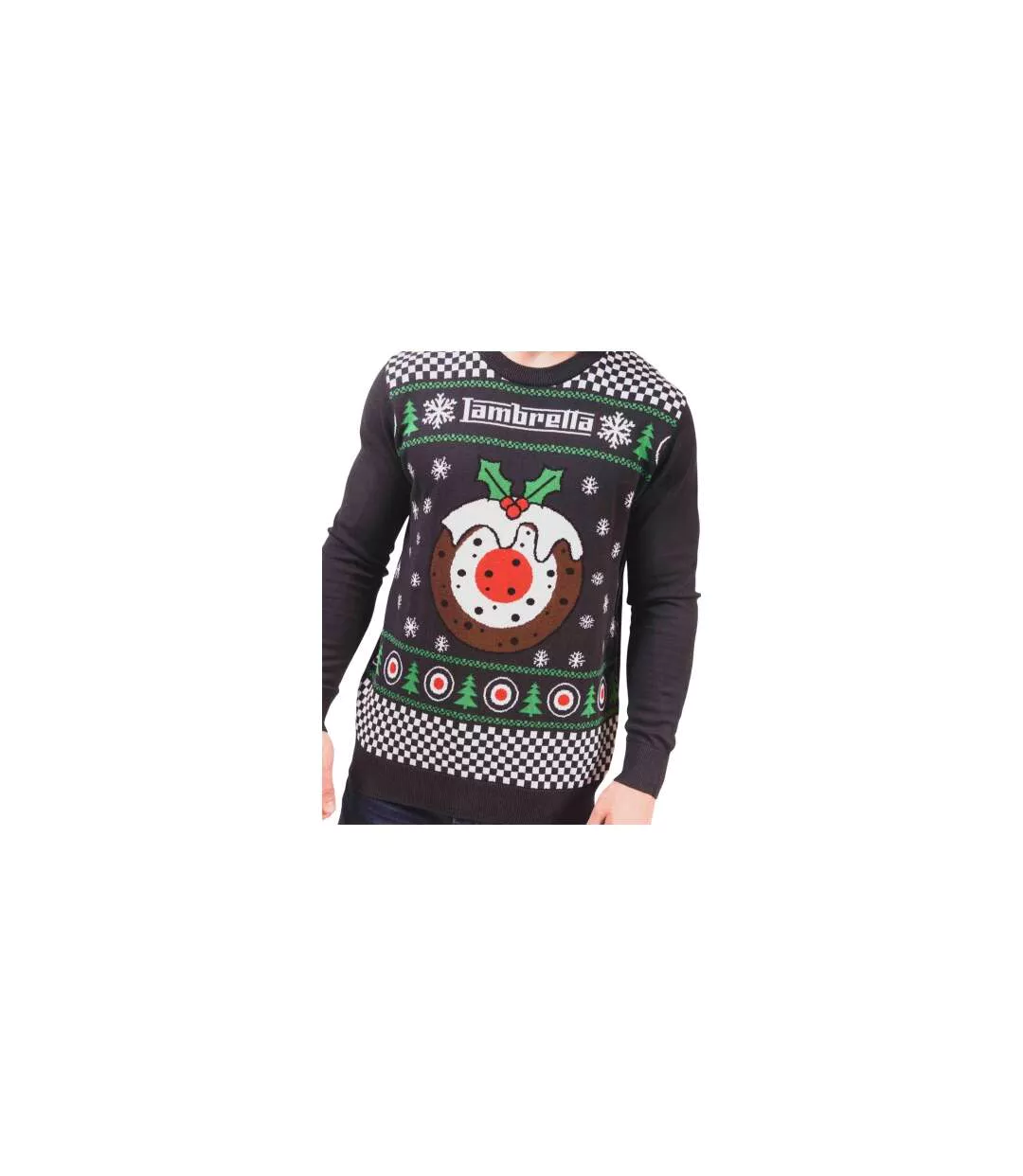 Pull Noël Motif/style Cible Aw25 Homme Bleu Marine Lambretta-1