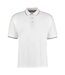 Mens Polo Shirt White Navy Kustom Kit-1