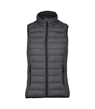 Womens/ladies Lightweight Down Bodywarmer Marl Dark Grey Kariban