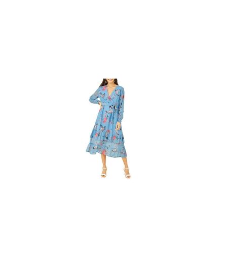 Robe Portefeuille Motif/style Floral Femme Bleu Yumi