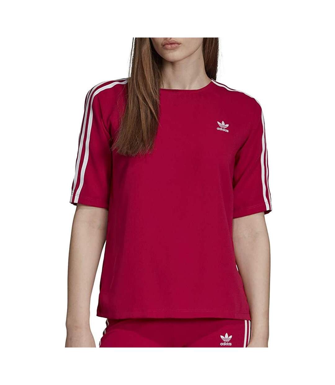 T-shirt Rose Femme Adidas 3 Stripes DV0853 - 36