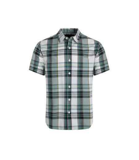 Mens judd checked organic cotton short-sleeved shirt dusty white Weird Fish