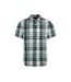 Mens judd checked organic cotton short-sleeved shirt dusty white Weird Fish-1