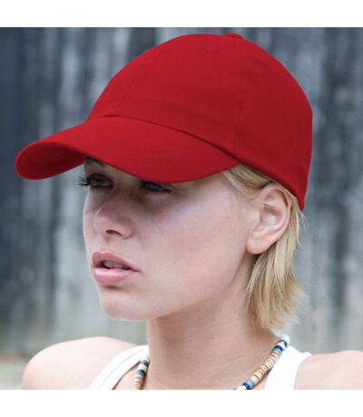 Result Unisex Low Profile Heavy Brushed Cotton Baseball Cap (Red) - UTBC961