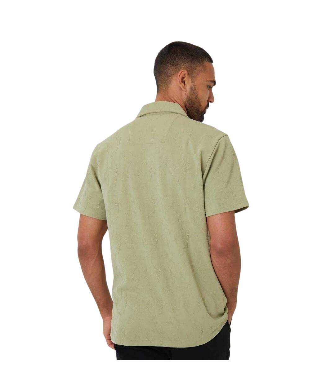 Chemise Manches Courtes Darvel Homme Vert De Gris Clair Threadbare-3