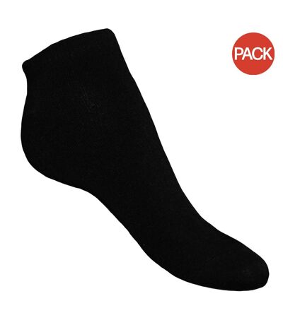 Pack of 3 Panda stick womens/ladies bamboo trainer liner socks  black Pandastick