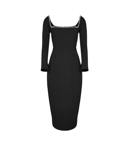Robe Mi-longue Motif/style Perle The Ultimate  Femme Noir Muse