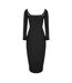 Robe Mi-longue Motif/style Perle The Ultimate  Femme Noir Muse-2
