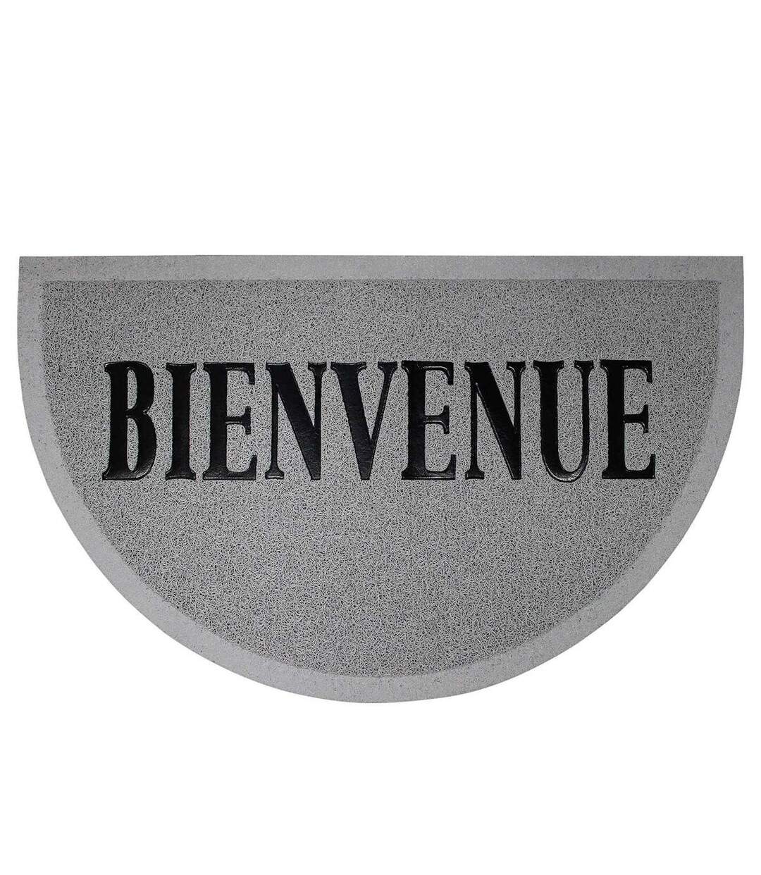 Tapis d'Entrée Demi-Lune Maison 45x75cm Gris & Noir-1
