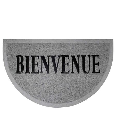 Tapis d'Entrée Demi-Lune Maison 45x75cm Gris & Noir