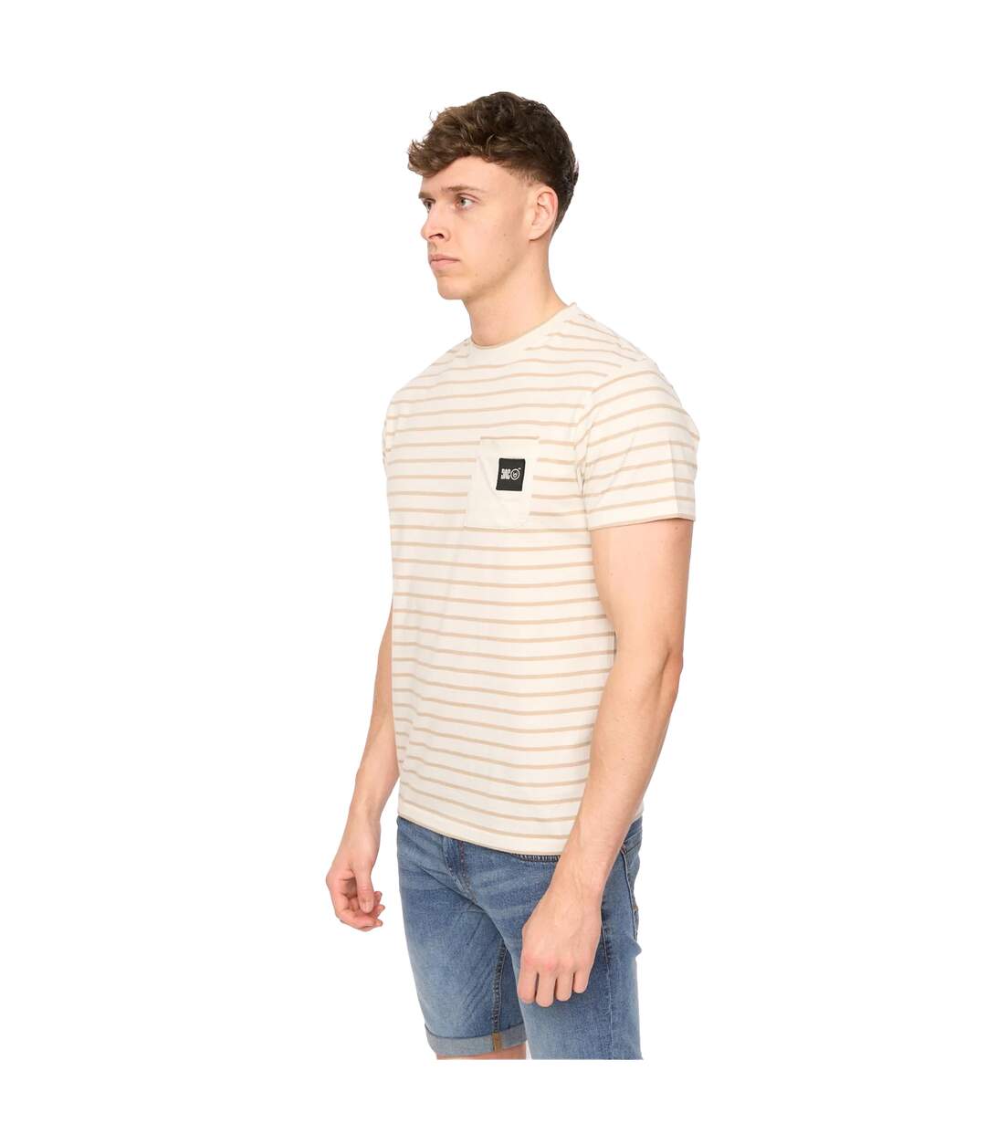 T-shirt Danversity Homme Beige Gris Duck And Cover-4