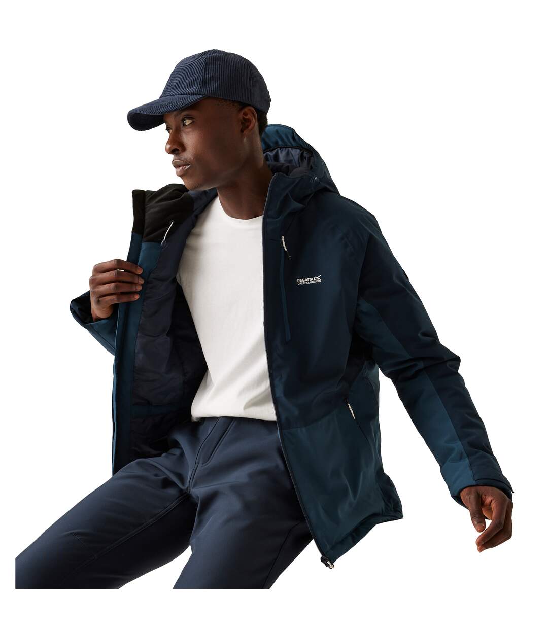 Mens highton iii stretch padded jacket navy/moonlight denim Regatta