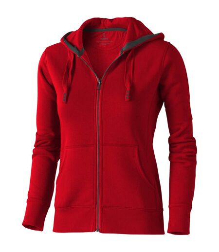 Elevate Womens/Ladies Arora Hooded Full Zip Sweater (Red)