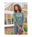 Womens/ladies Jersey Shirred Cuff 3/4 Sleeve Top Multicoloured WoolOvers-1
