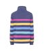 Womens/ladies Striped Button Neck Sweatshirt Multicoloured Lazy Jacks-2