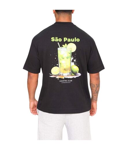 T-shirt Motif/style Imprimé Graphique Sao Paulo Adulte Noir Rose London